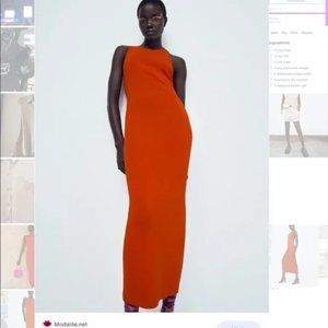 Zara Racer Back Cut Out Knit Dress, Limited edition.Red. Size Medium. NWT